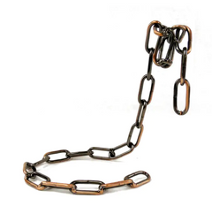 Magic iron chain wine bottle holder from My Store showing a decorative chain design holding a wine bottle securely