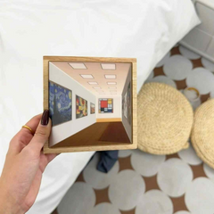 3D illusion night light with vibrant geometric design, powered by My Store, creating a colorful glow on a dark surface.