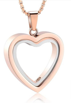 Stainless steel heart-shaped cremation pendant for remembrance, featuring a polished heart design with a secure clasp.