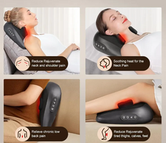 My Store neck and shoulder massage pillow with built-in rollers and soft fabric cover for relaxing muscle relief.