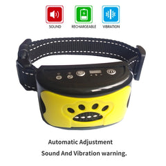 Ultrasonic Anti-Bark Dog Training Collar by My Store with adjustable strap and electronic control for humane dog training.