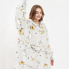 Heated hoodie blanket from My Store with built-in heating elements, soft fabric, and a cozy fit for warmth and comfort.