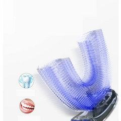 My Store U-Shaped Ultrasonic Electric Toothbrush showing the sleek, ergonomic design with a U-shaped brush head for dental cleaning