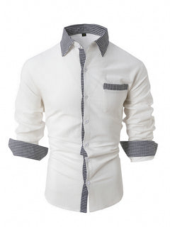 Men's casual long-sleeve shirt from My Store, shown in a relaxed fit with a button-down collar and neutral color.