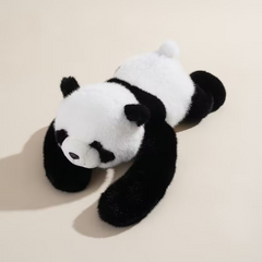 Colorful collection of plush stuffed toys including panda, koala, sloth, dinosaur, bear, and small panda for kids.