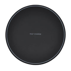 Wireless charger pad for iPhone and Samsung phones, 60W fast charging, sleek black design, compatible with Qi-enabled devices.
