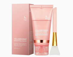 Hydrating collagen peel-off mask in a clear jar with a smooth, gel-like texture, designed for skin hydration and revitalization.