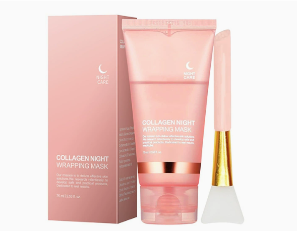 Hydrating collagen peel-off mask in a clear jar, showing the smooth, gel-like texture of the My Store skincare product.