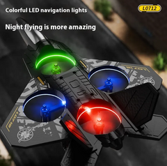 Lightweight foam RC fighter jet for kids, with sleek design and bright colors, ready for flying adventures.