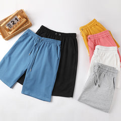 Men's summer casual sport shorts in lightweight fabric with an elastic waistband and side pockets, perfect for active wear.