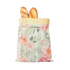 Cotton linen bread bag from My Store with a natural beige color, designed for storing fresh bread and baked goods.