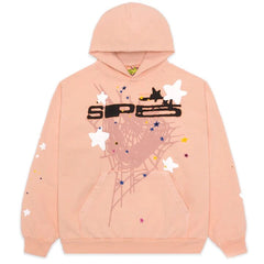 Gray hoodie featuring black spider letter prints from My Store, casual streetwear with bold spider-themed graphic design.