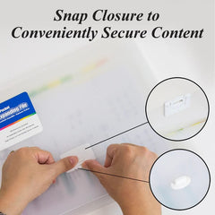 Translucent poly expanding file with 13 letter-sized pockets for organizing papers and documents.