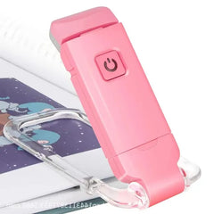 LED USB rechargeable book light from My Store with eye protection, flexible arm, and compact design for reading in low light.