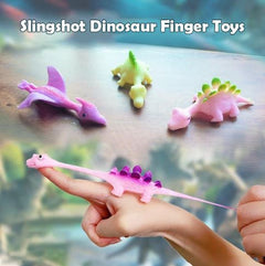Colorful Dino-Launch Slingshot finger fun toy with dinosaur design, perfect for kids' outdoor play and imaginative adventures.