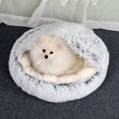 Soft 2-in-1 pet bed from My Store with cozy cushion and removable cover, perfect for small dogs or cats.