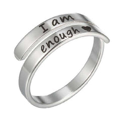 Retro stainless steel English double ring with polished finish, featuring a classic design and intricate detailing.