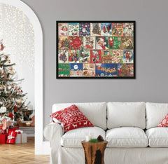 Merry Jigsaw Advent Calendar Puzzle by My Store showing a festive Christmas scene with numbered compartments and colorful holiday imagery.