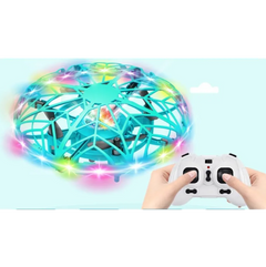 Smart induction flying ball toy by My Store, featuring a sleek design and LED lights, floating and spinning in mid-air.