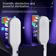 UV toothbrush sanitizer from My Store with a sleek design, showing the device and toothbrush inside for hygienic cleaning.
