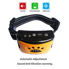 Ultrasonic anti-bark dog training collar from My Store with adjustable strap and electronic control for effective bark training.