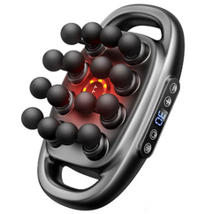 Deep tissue muscle massage gun with 8 and 16 interchangeable heads, designed for targeted muscle relief and recovery.
