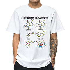 Cotton short-sleeved T-shirt featuring a funny mathematics pun pattern, casual style, and vibrant print.