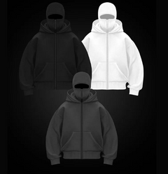 Gray DualCozy hoodie from My Store featuring a front pocket, ribbed cuffs, and a drawstring hood, displayed on a hanger.