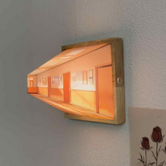 3D illusion night light with a vibrant, colorful LED design, providing a unique decorative lighting piece for a room.