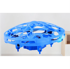 Smart induction flying ball toy by My Store, featuring a sleek design and LED lights, floating and spinning in mid-air.