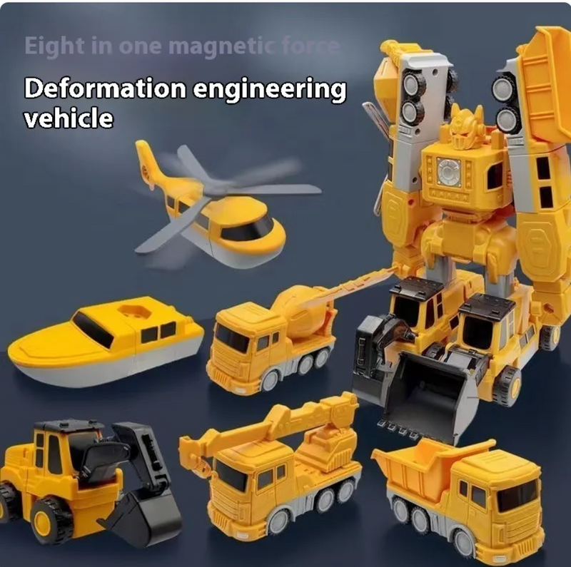 Magnetic engineering car toy with colorful magnetic parts and moving wheels, designed for STEM and educational play.