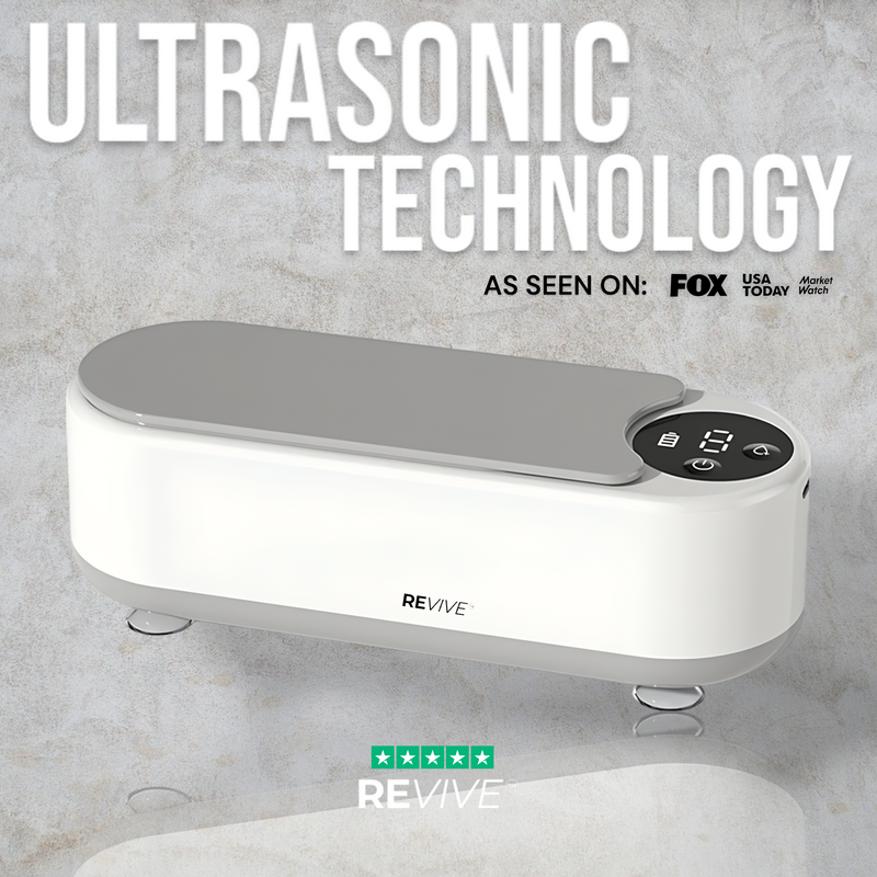 Ultrasonic retainer cleaner machine from My Store showing a compact device with control buttons and a transparent cleaning chamber