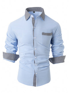 Men's casual long-sleeve shirt from My Store, shown in a relaxed fit with button-down collar and versatile style.