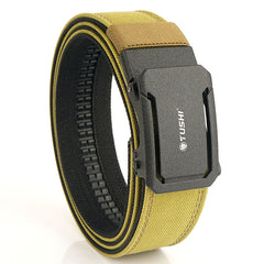 Men's double-layer thickened tactical belt from My Store, featuring durable nylon strap and sturdy metal buckle for outdoor use.