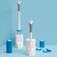 Toilet disposable brush with handle and cleaning head, designed for hygienic toilet bowl cleaning by My Store