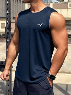 Men's fashionable casual printed sleeveless shirt with a stylish design, perfect for warm weather or casual outings.