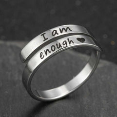 Retro stainless steel English double ring with polished finish, featuring a classic design and sturdy construction.