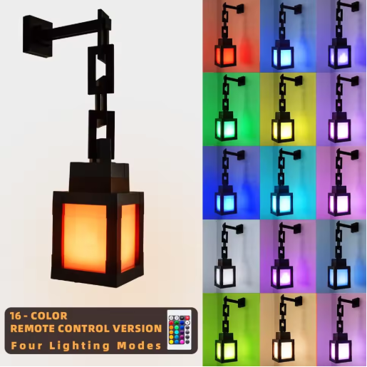 Pixel Style RGB Lantern Light from My Store, showing colorful illuminated lantern with pixelated design and adjustable RGB lighting.