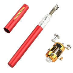 Portable fishing rod from My Store with a black handle and telescopic design for easy transport and storage.