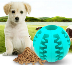 Interactive rubber slow feeder dog ball by My Store with textured surface for engaging play and slow feeding.