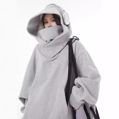 Loose high collar fleece-lined hoodie from My Store, showing a cozy, casual fit with a high collar and soft fleece interior.