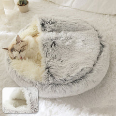Soft 2-in-1 pet bed by My Store featuring a cozy cushioned area and removable cover for easy cleaning.