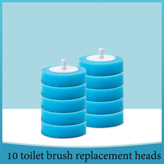 Disposable toilet brush with handle and bristles, designed for cleaning toilets efficiently and hygienically.