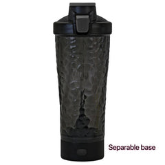 Electric portable whey protein shaker bottle with mixing motor, spill-proof lid, and ergonomic design for fitness enthusiasts.