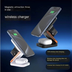Wireless charger with 3-in-1 folding design from My Store, featuring multiple charging ports and compact setup.