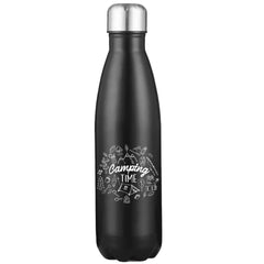 Camping Elements 17oz stainless steel water bottle with a sleek silver finish, featuring a screw-top lid and compact design.