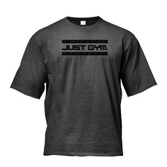 Men's bodybuilding sports T-shirt with five-point sleeve style and round neck, designed for active wear and muscle support.