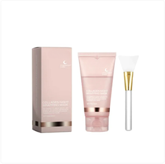 Collagen cleansing mask by My Store showing a white clay mask applied to a woman's face for deep skin cleansing