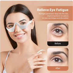 Red light eye massager device from My Store, showing the sleek design and control buttons for relaxing eye therapy.