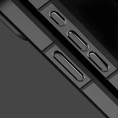 E-Ink phone case with customizable display, black frame, and sleek design compatible with various smartphones.